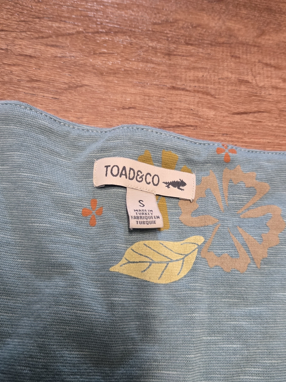 Toad&Co Blue Floral Maxi Dress with Yellow & Orange Accents Organic Cotton Small - Picture 3 of 7